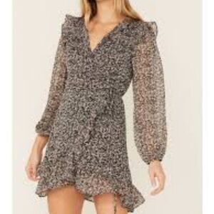 mittoshop Black and White Floral Mini Dress